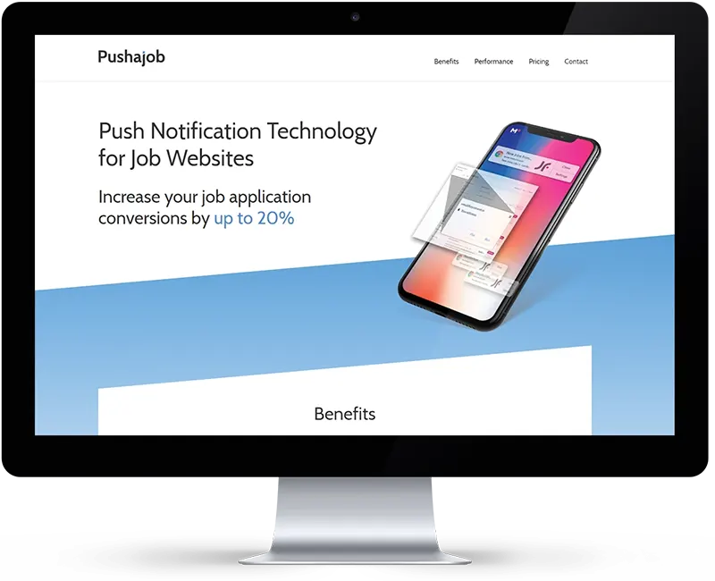 Pushajob homepage screenshot